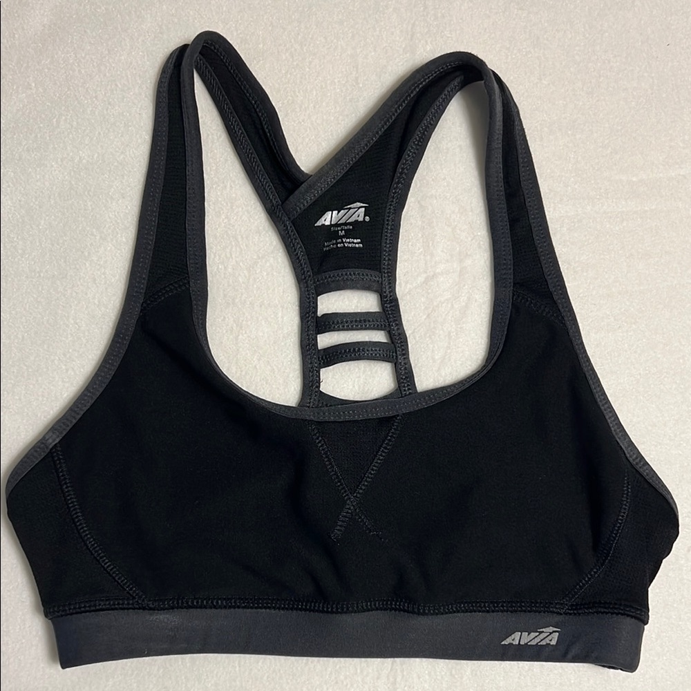 Avia black and grey sports bra. Size M